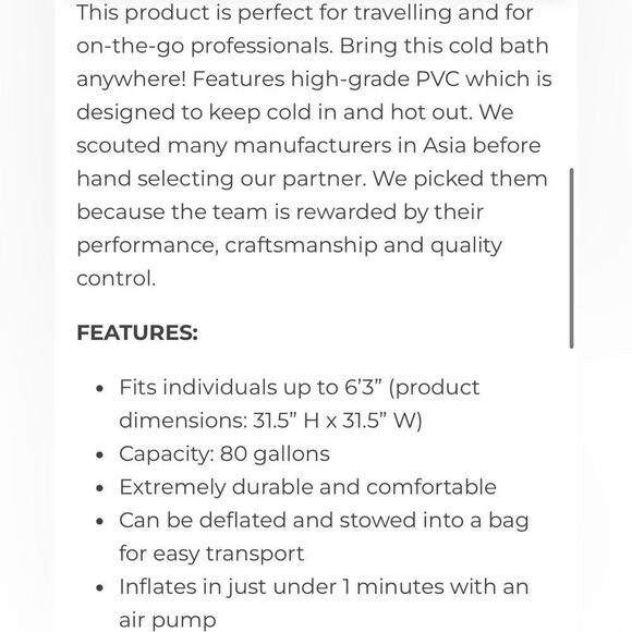 Rev x cold plunge ice pod ice bath travel personal beginner wellness - Picture 2 of 5